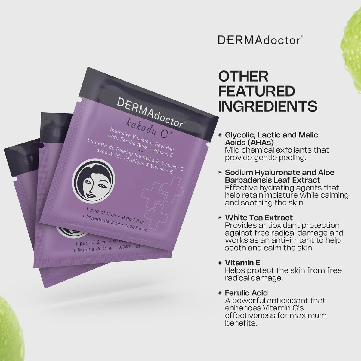 DERMAdoctor Product Packaging Front Label close-up communicates clean formula design