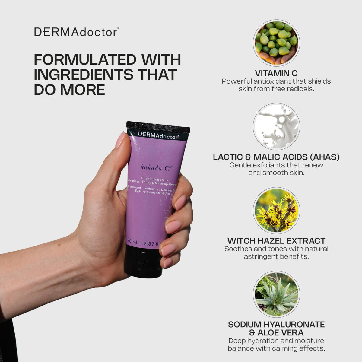 DERMAdoctor Vitamin C Face Wash gentle cleanse suitable for dry skin