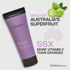 DERMAdoctor Vitamin C Face Wash close-up of Kakadu Plum blend for brightening care