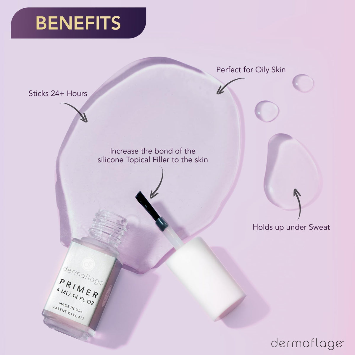 Dermaflage Extended Wear Primer with applicator brush enables precise pre-application