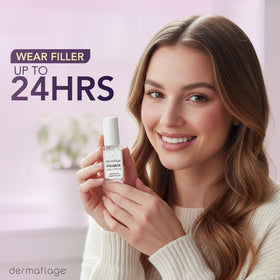 Dermaflage primer applied-area illustrates pre-concealer skin prep