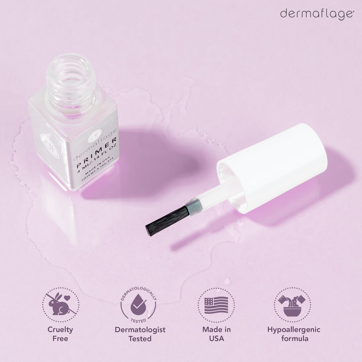 Dermaflage Primer before Dermaflage Concealer demonstrates prep in action
