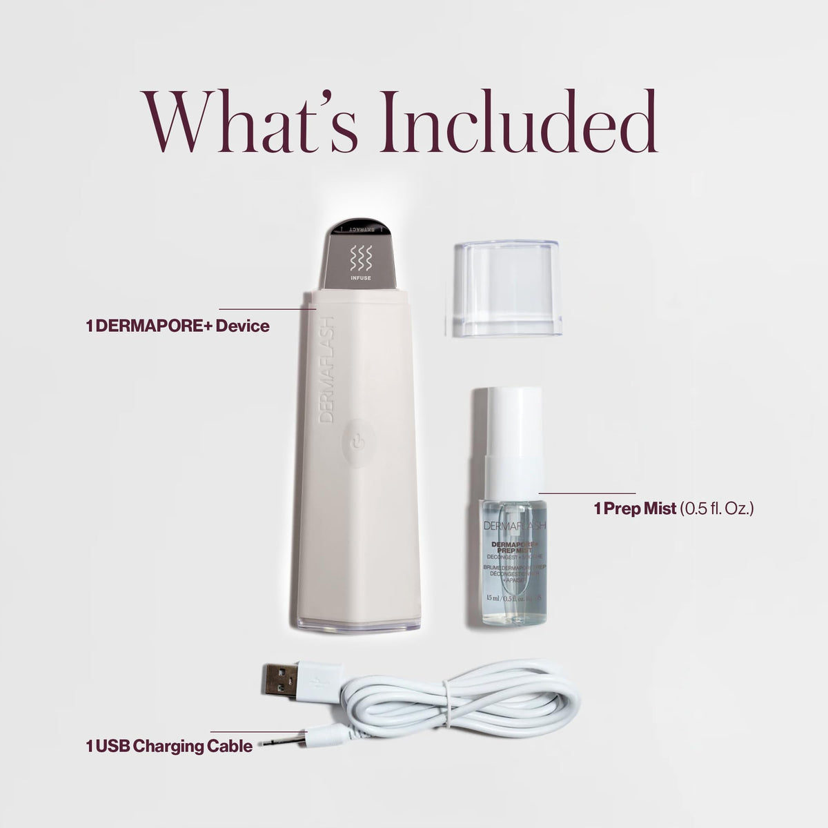 DERMAFLASH DERMAPORE+ extraction mode performing gentle dirt and blackhead removal.