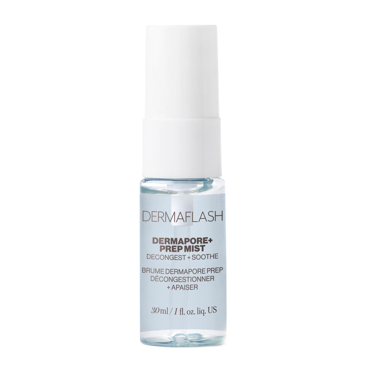 DERMAFLASH DERMAPORE+ Prep Mist bottle ready for gentle skin prep before extractions.