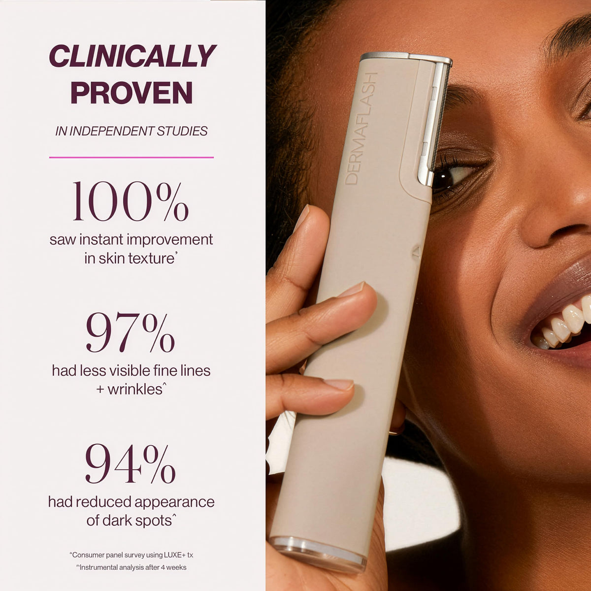 DERMAFLASH LUXE+ blade pack with four single-use Microfine blades