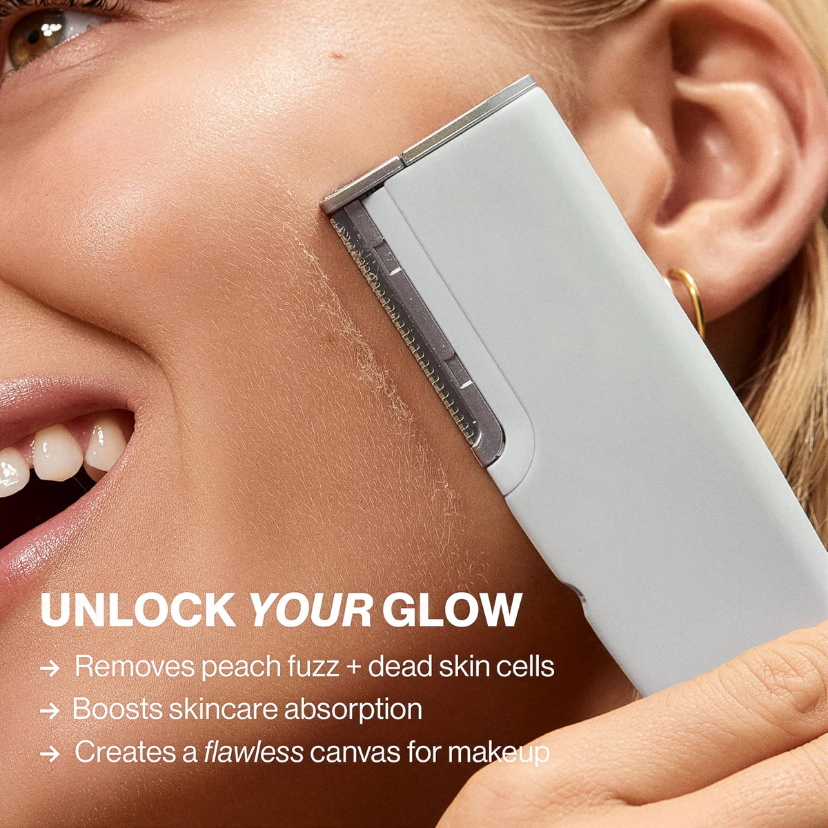 DERMAFLASH LUXE+ charging base setup in a tidy bathroom