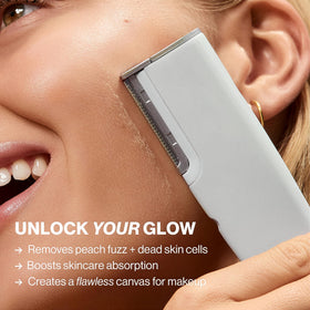 DERMAFLASH LUXE+ charging base setup in a tidy bathroom