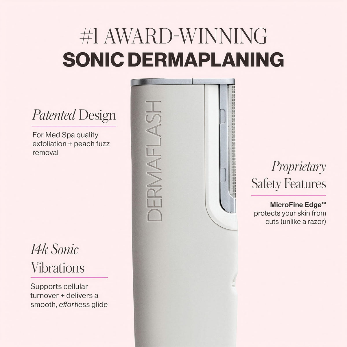 DERMAFLASH LUXE+ speed control label close-up for customizable exfoliation