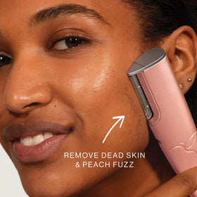 DERMAFLASH safety cage protects skin during precise exfoliation and hair removal.