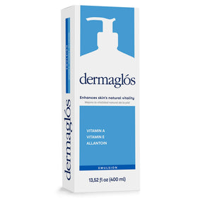 Dermaglós lotion beside scar or wrinkle area for subtle care.