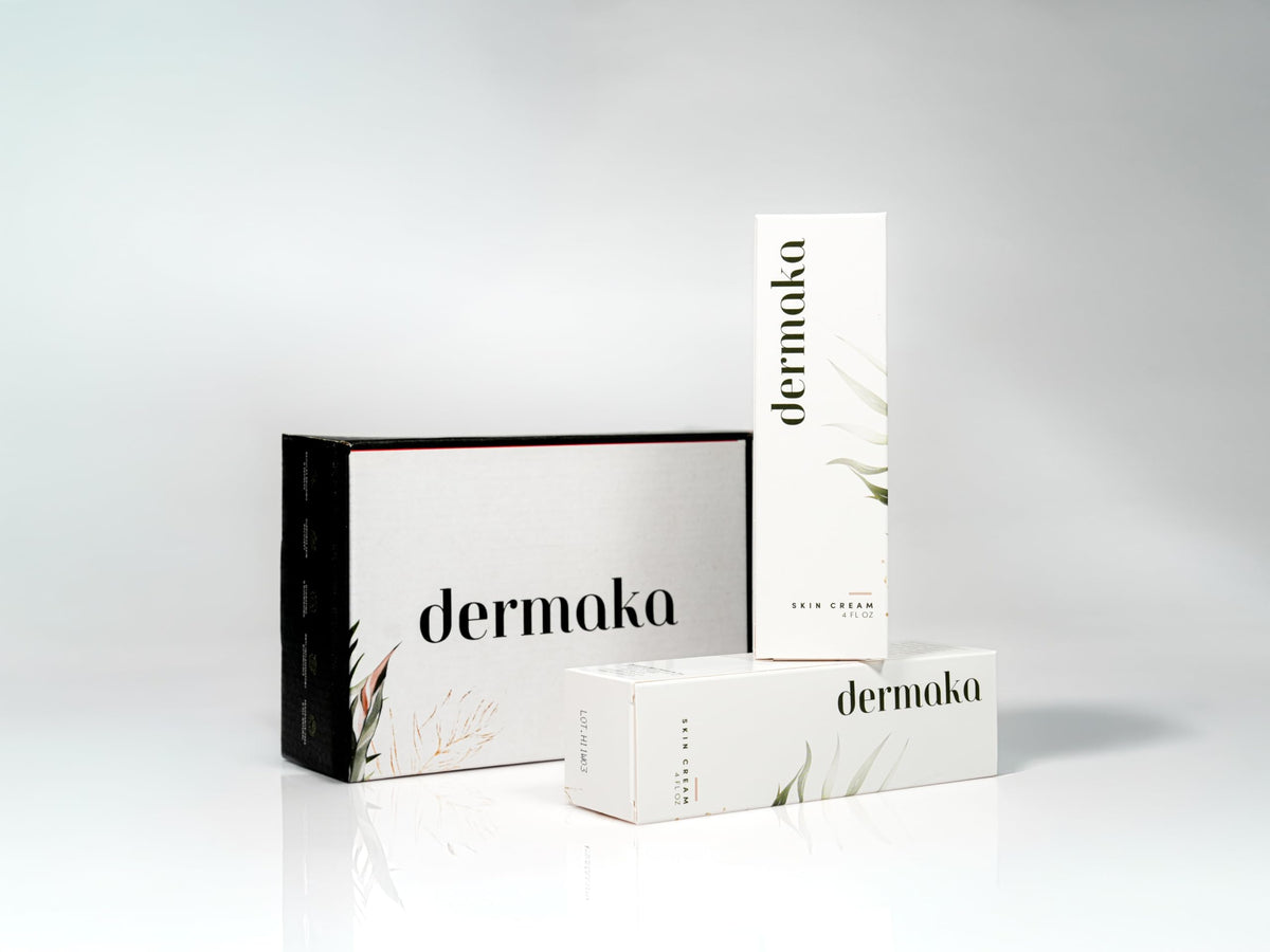 Dermaka Arnica Cream bottle label highlights natural daily skin care.