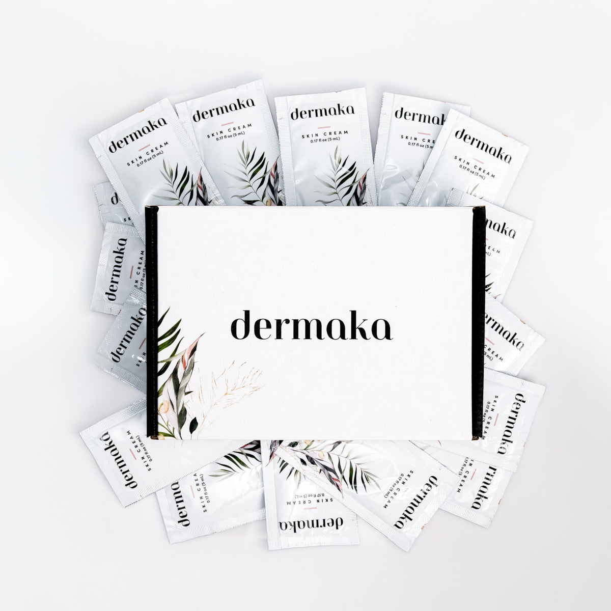 Dermaka travel-size packets ideal for carry-on routines.