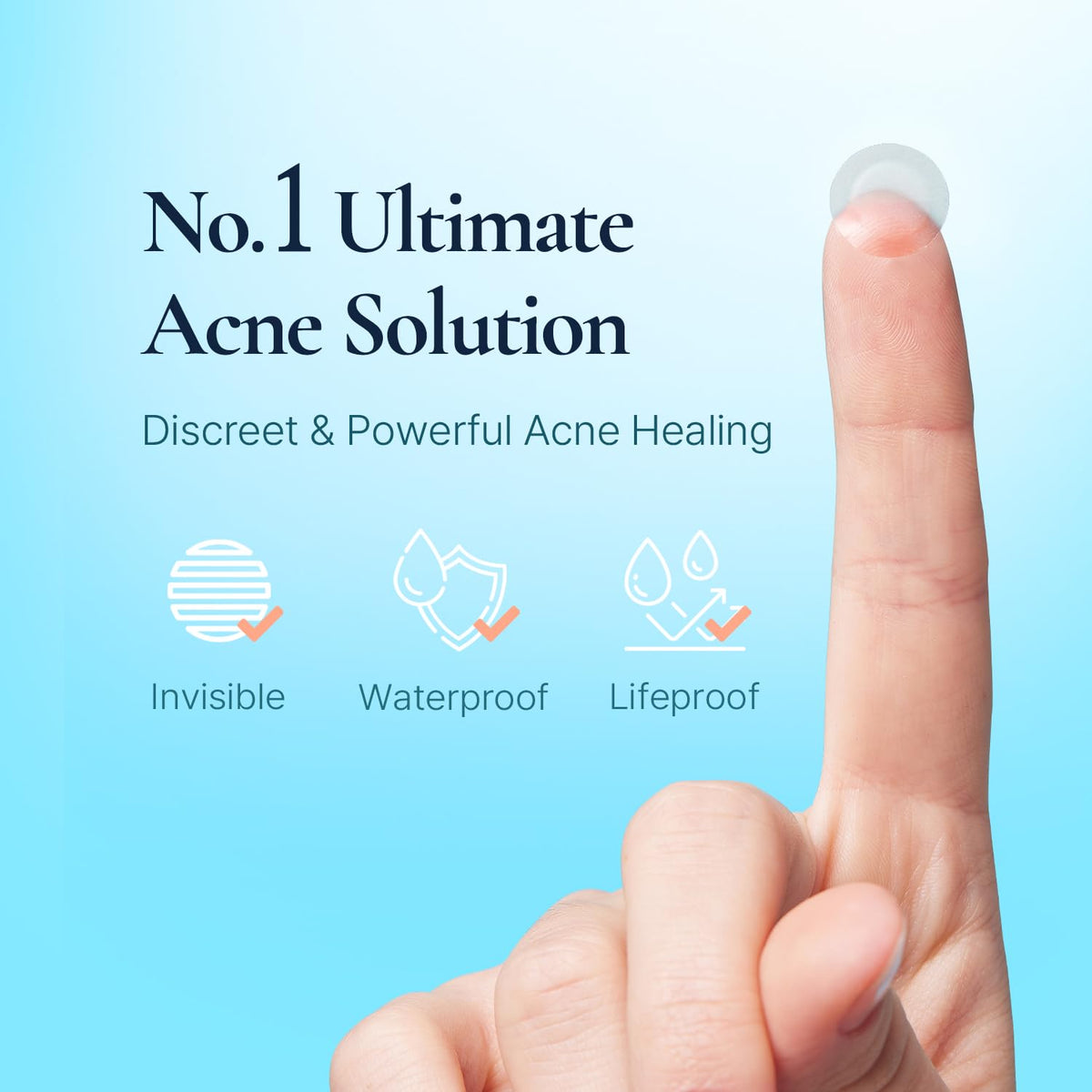 DERMAKR hydrocolloid patch on a pimple is visible yet thin for daily wear.