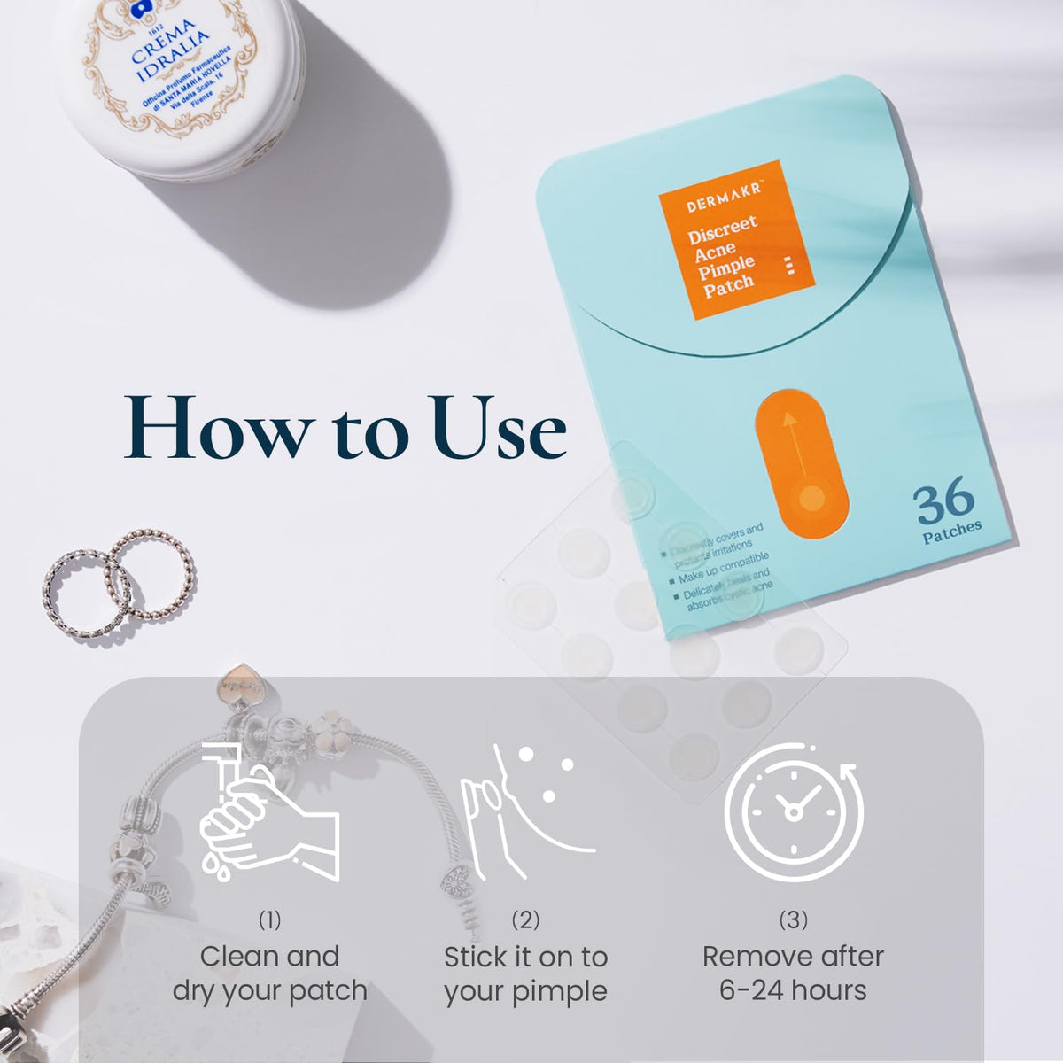 DERMAKR skin-friendly design blends with complexion for confident wear.