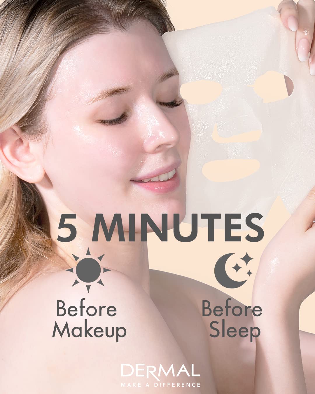 DERMAL A+B Korea hypoallergenic cruelty-free mask packaging demo