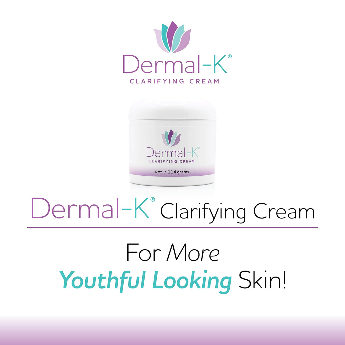Dermal-K Clarifying Cream texture close-up emphasizing smoothness and moisturizing formula.
