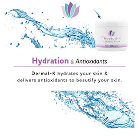 Dermal-K Vitamin K Cream jar and cap for on-the-go routine.