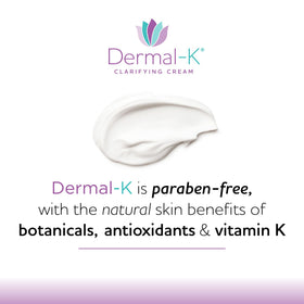 Dermal-K Vitamin K Cream under-eye application detail illustrating gentle care.