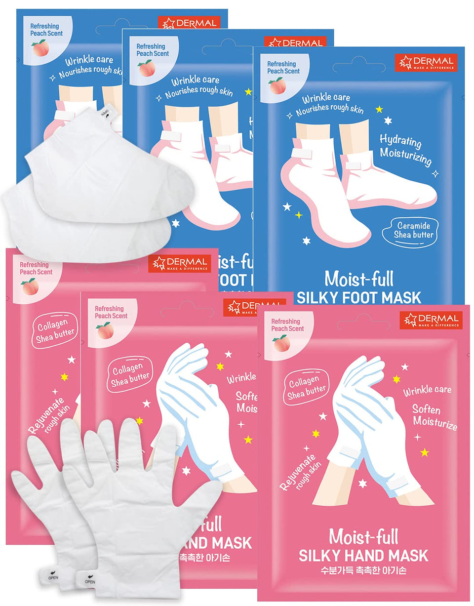 DERMAL Moistfull Silky Hand Mask wearable set nourishes hands