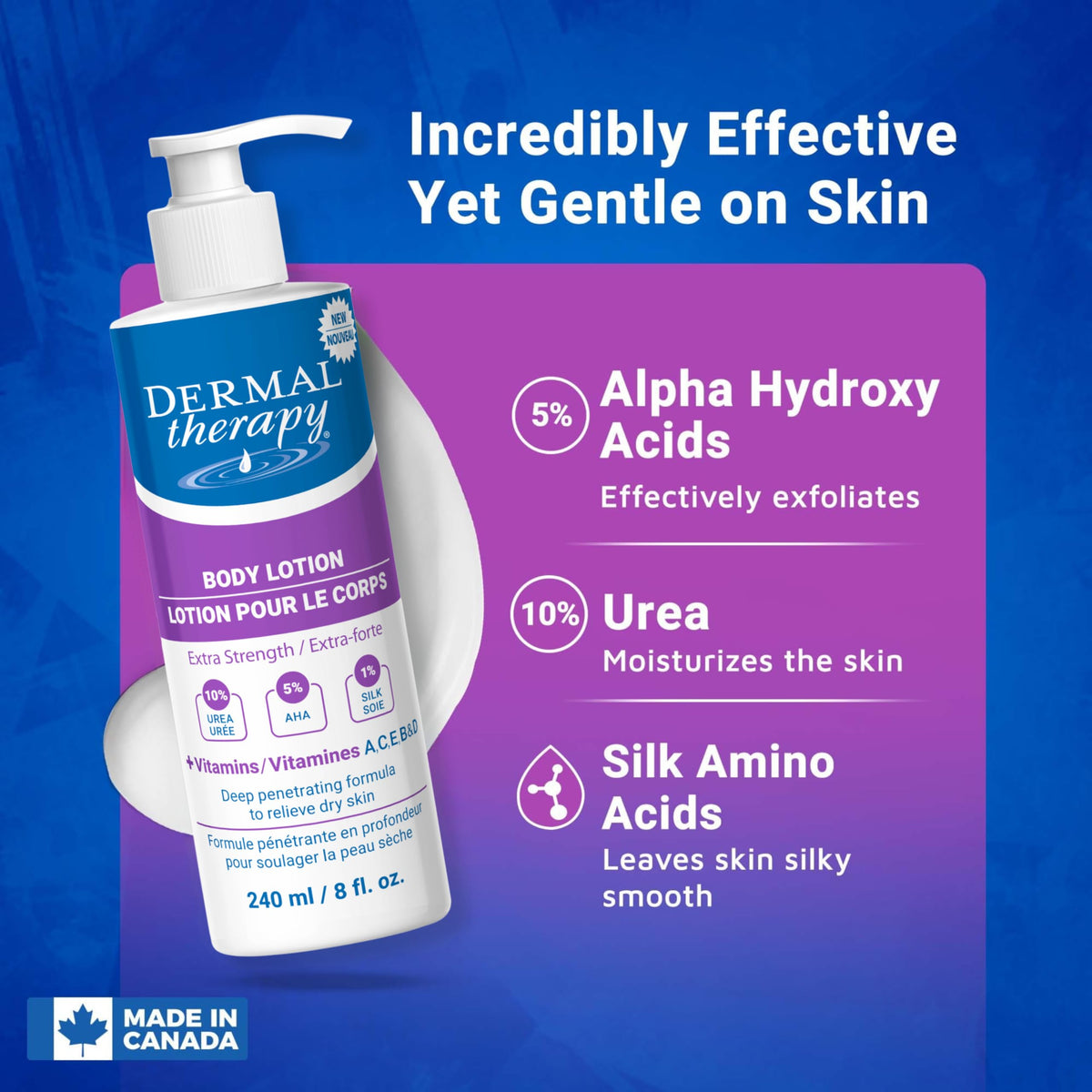 Dermal Therapy lotion texture close-up shows creamy, fragrance-free formula for sensitive skin