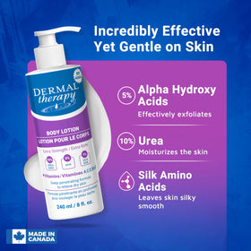 Dermal Therapy lotion texture close-up shows creamy, fragrance-free formula for sensitive skin