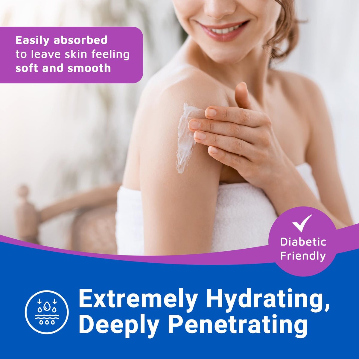 Dermal Therapy pump-action bottle demonstrates quick, even application