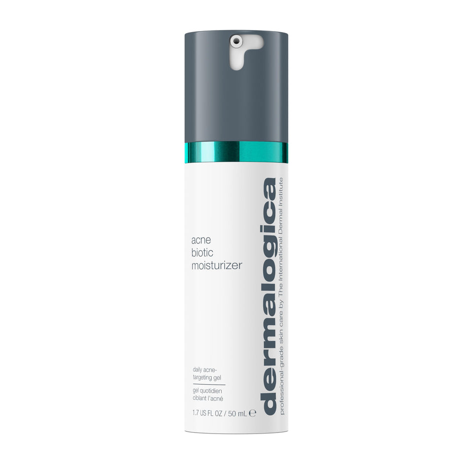 Dermalogica Acne Biotic Face Moisturizer bottle showing sleek packaging for daily balance.