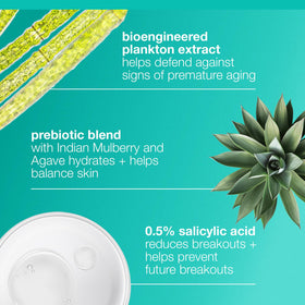 Manuka and Magnolia extracts artwork emphasize sebum balance support.