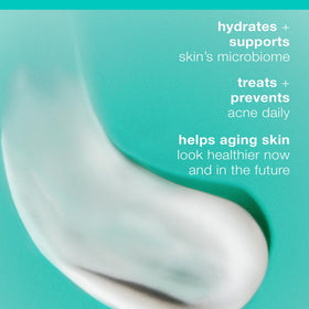 Dermalogica Acne Biotic moisturizer swatch demonstrates lightweight gel texture for fast absorption.