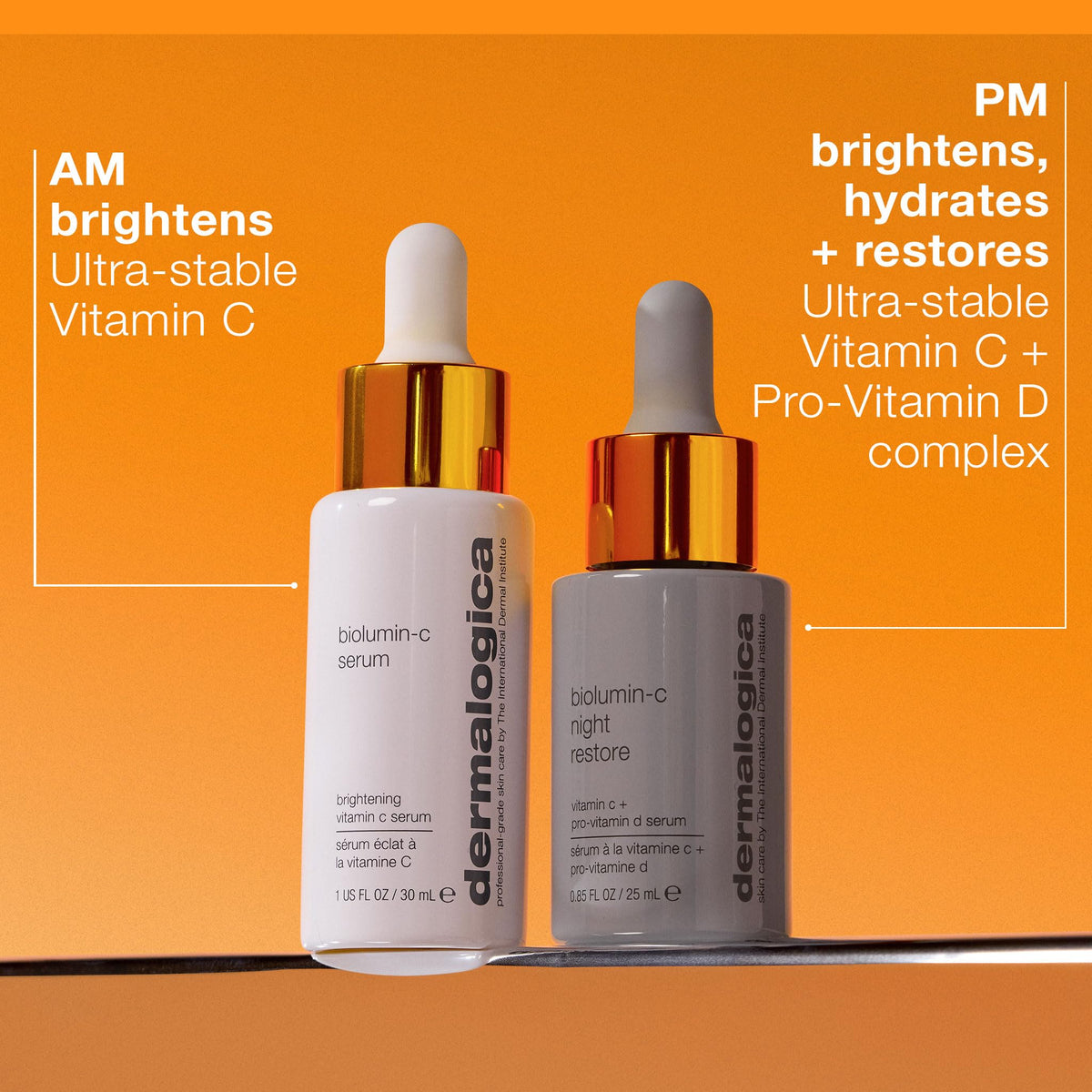 Dermalogica BioLumin-C Night Restore product on nightstand.