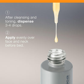 Dermalogica BioLumin-C Night Restore applied to face and neck.
