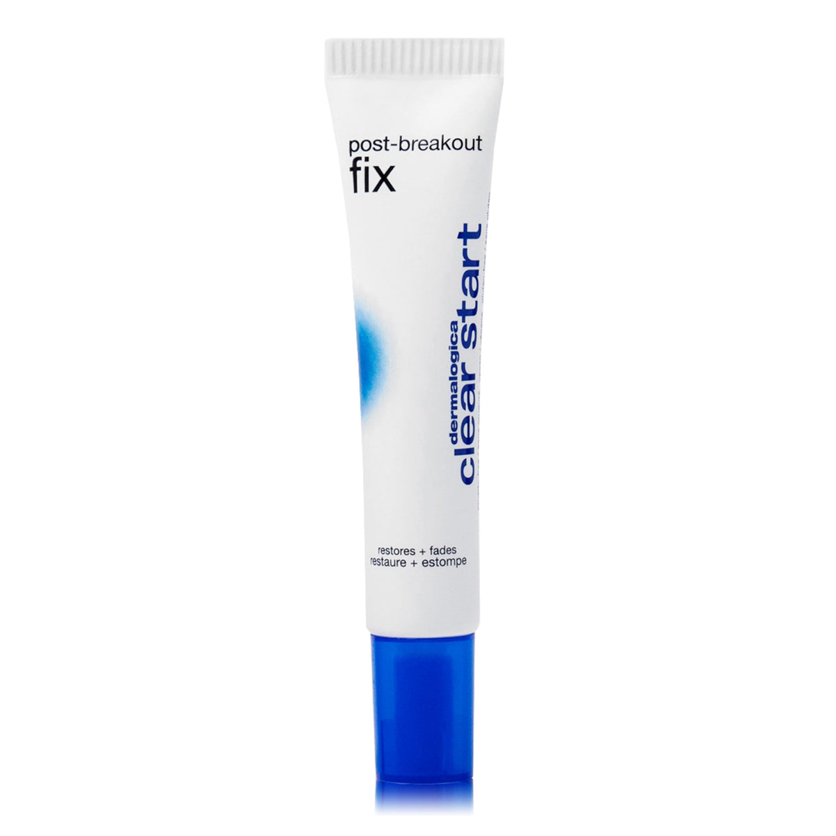 Dermalogica Clear Start Post-Breakout Fix bottle close-up showing fade of post-breakout marks.