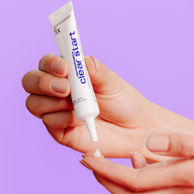 Dermalogica Clear Start Fix gel texture close-up showing a gentle exfoliating formula.