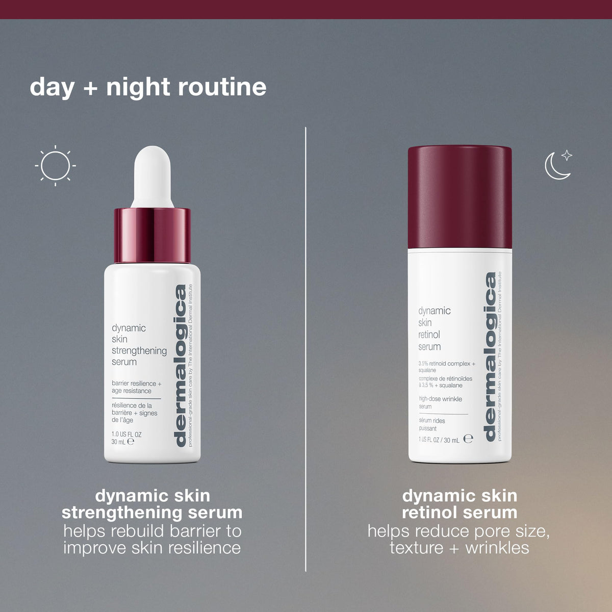 Dermalogica Dynamic Skin Strengthening Serum evergreen extract visual highlighting resilience support.