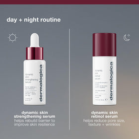 Dermalogica Dynamic Skin Strengthening Serum evergreen extract visual highlighting resilience support.