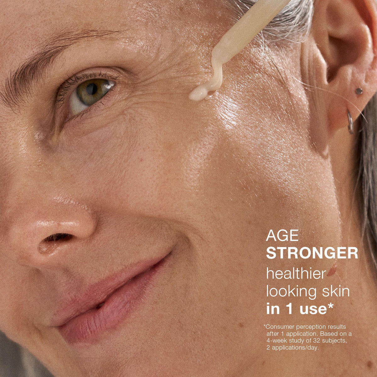 Dermalogica Dynamic Skin Strengthening Serum swirl on skin showing a hydrating texture.