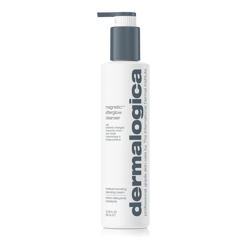 Dermalogica Magnetic Afterglow Cleanser bottle shows hydrating cleanse for radiant skin