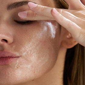 Close-up of the product texture highlighting sea buckthorn oil for nourishing and protecting skin.