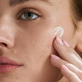 Dermalogica PowerBright Overnight Cream applied on face and neck.
