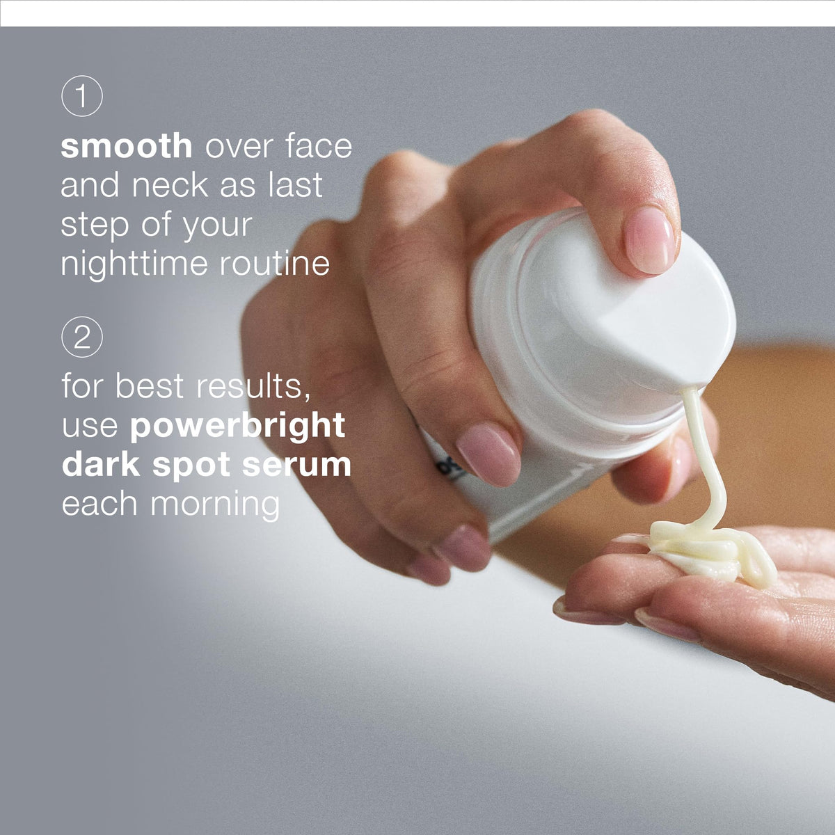 Dermalogica PowerBright contains Niacinamide and Hexylresorcinol fading spots.