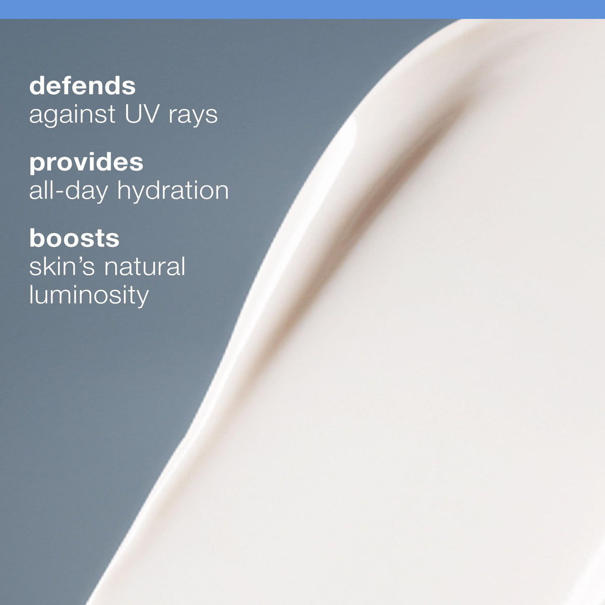 Creamy Prisma Protect texture swatch shows radiant finish and sun protection.