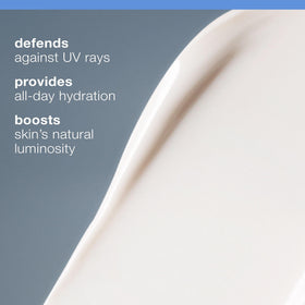 Creamy Prisma Protect texture swatch shows radiant finish and sun protection.
