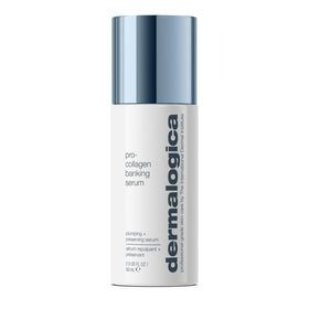 Dermalogica Pro Collagen Banking Serum bottle promotes hydrated, plumper-looking skin.