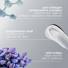 Dermalogica Pro Collagen Banking Serum close-up showing smoother skin texture after use.