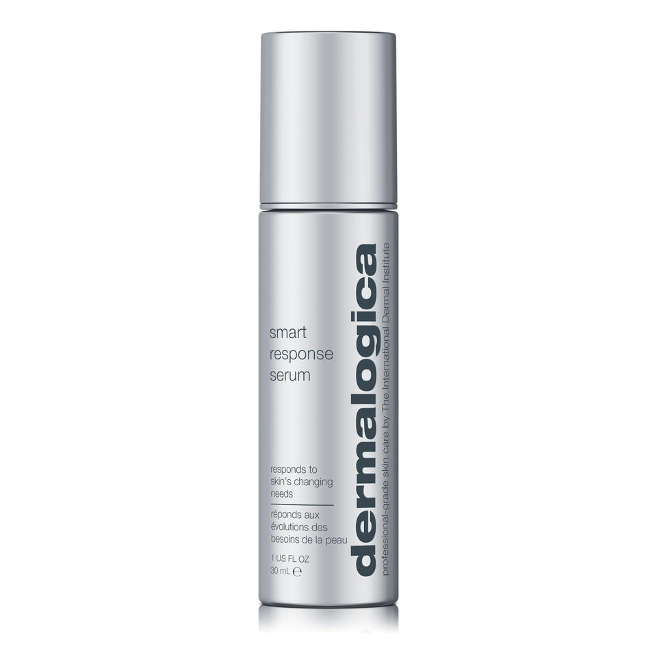 Dermalogica Smart Response Serum bottle — premium anti-aging care on display