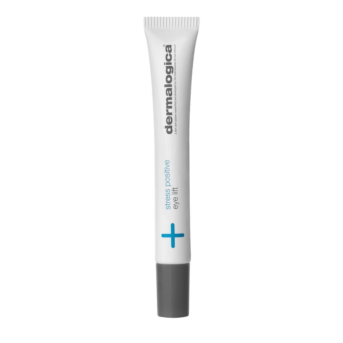 Dermalogica Stress Positive Eye Lift Mask jar closeup with cooling cream-gel texture for refreshed eyes.