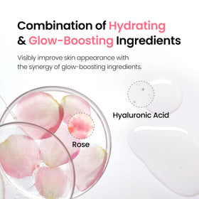 DERMALOGY Hyal Glow Rose Essence 74 percent Damask rose water for intense hydration