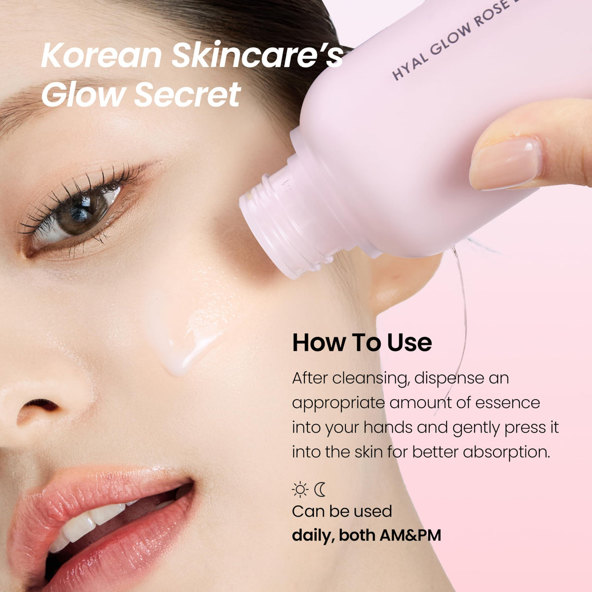 DERMALOGY Hyal Glow Rose Essence Bulgarian Damask rose oil scent elevates calm moments