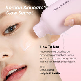 DERMALOGY Hyal Glow Rose Essence Bulgarian Damask rose oil scent elevates calm moments