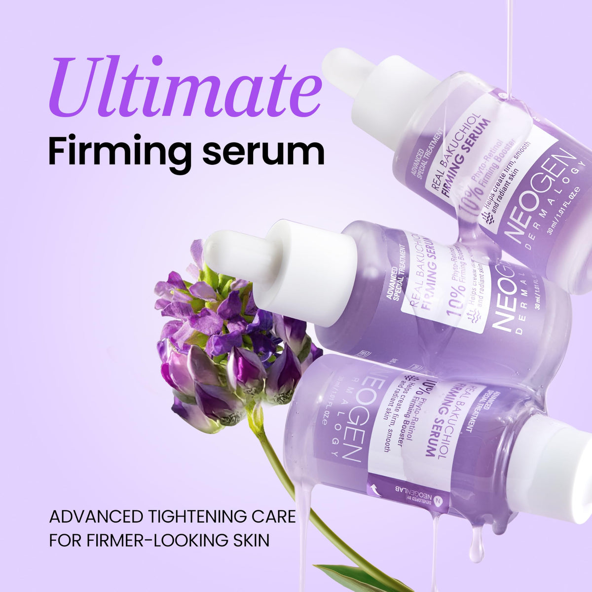 DERMALOGY by NEOGENLAB Real Bakuchiol Serum dropper close-up shows precise application.